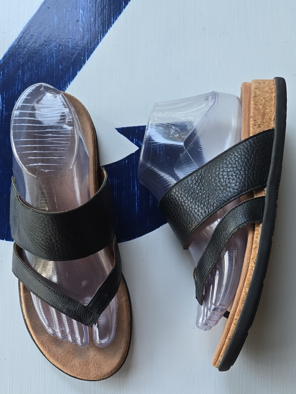 Vionic Marvina Black Leather Sandal With Orthotic Footbed Size US 8